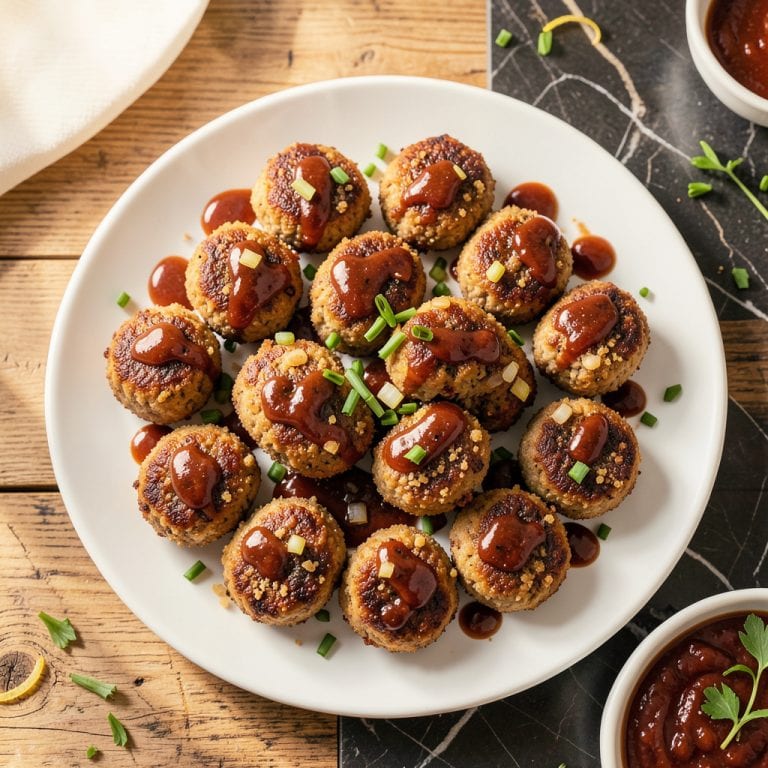 BBQ Chicken Cocktail Patties Recipe: Smoky Bites for Party Plates illustration with key details
