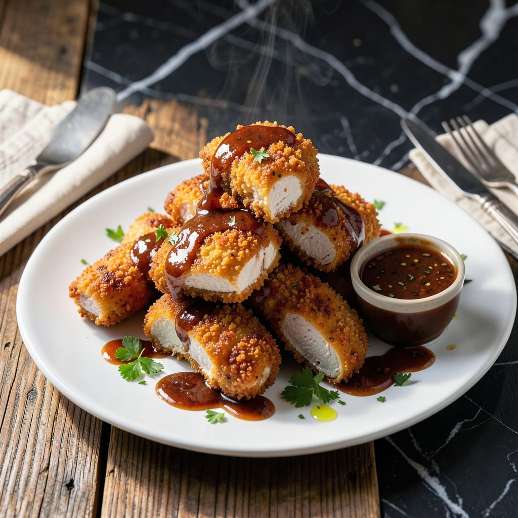 Visual representation of BBQ Chicken Fingers Recipe: Crispy Bites With Smoky Sweet Glaze