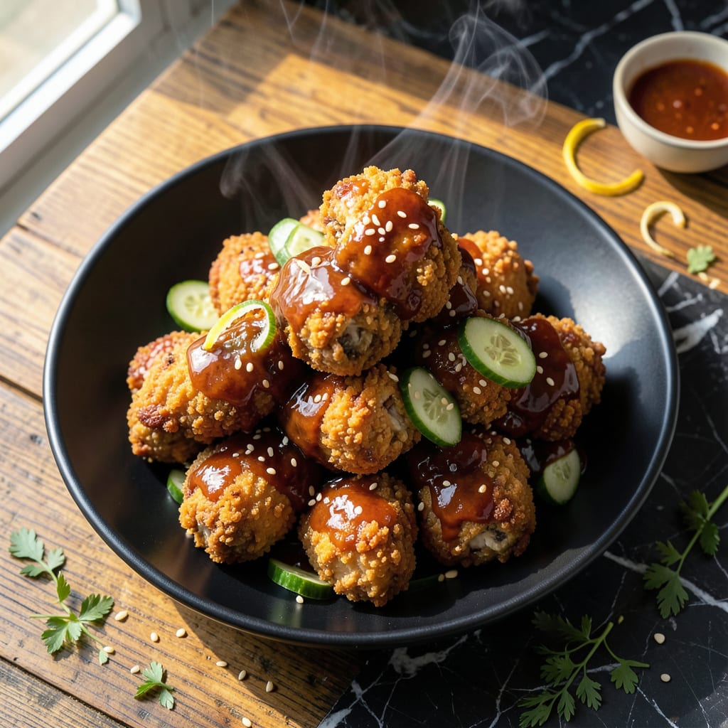 Visual representation of bbq chicken korean fried chicken recipe