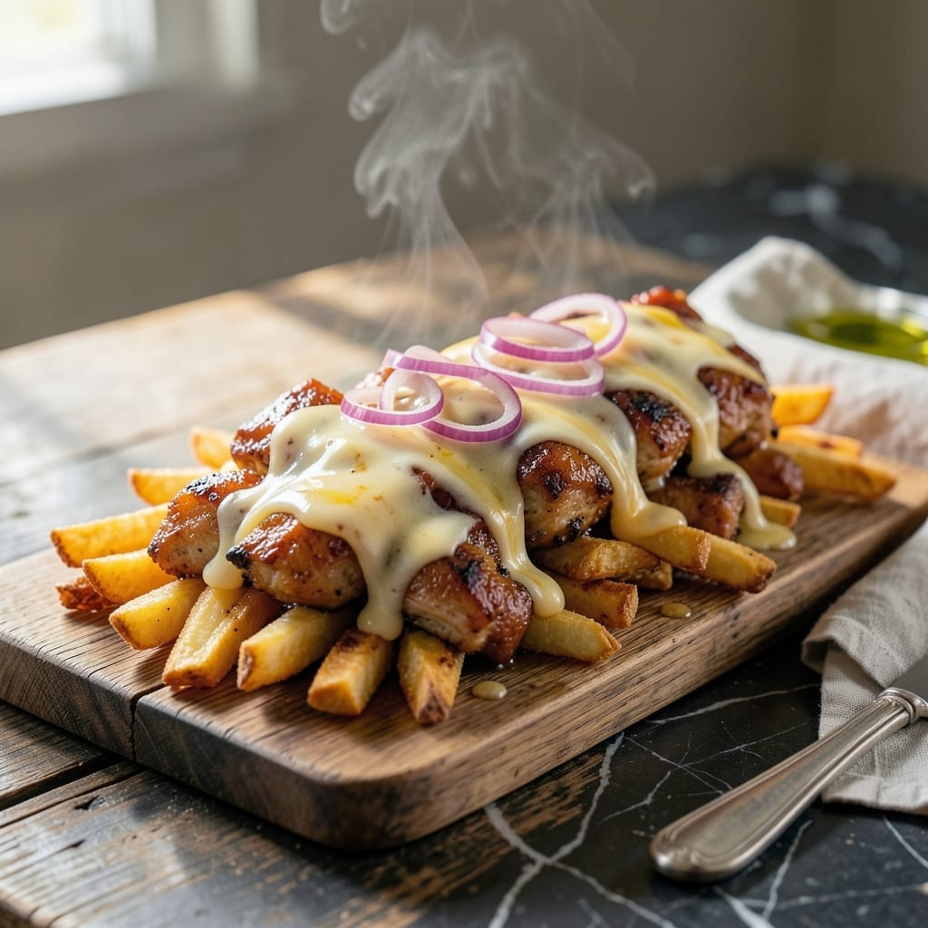 BBQ Chicken Loaded Fries Recipe: Cheesy Toppings and Smoky Flavors