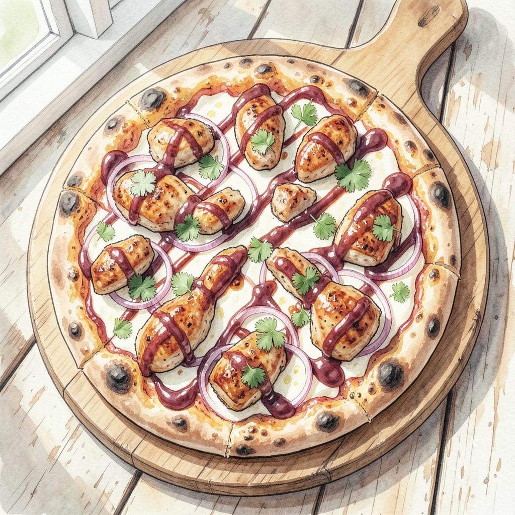 BBQ Chicken Pizza Recipe Homemade: Restaurant Style Perfection illustration with key details