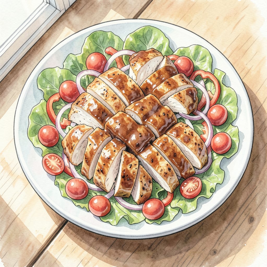 BBQ Chicken Salad Recipe: Grilled Perfection in a Fresh Mix illustration with key details