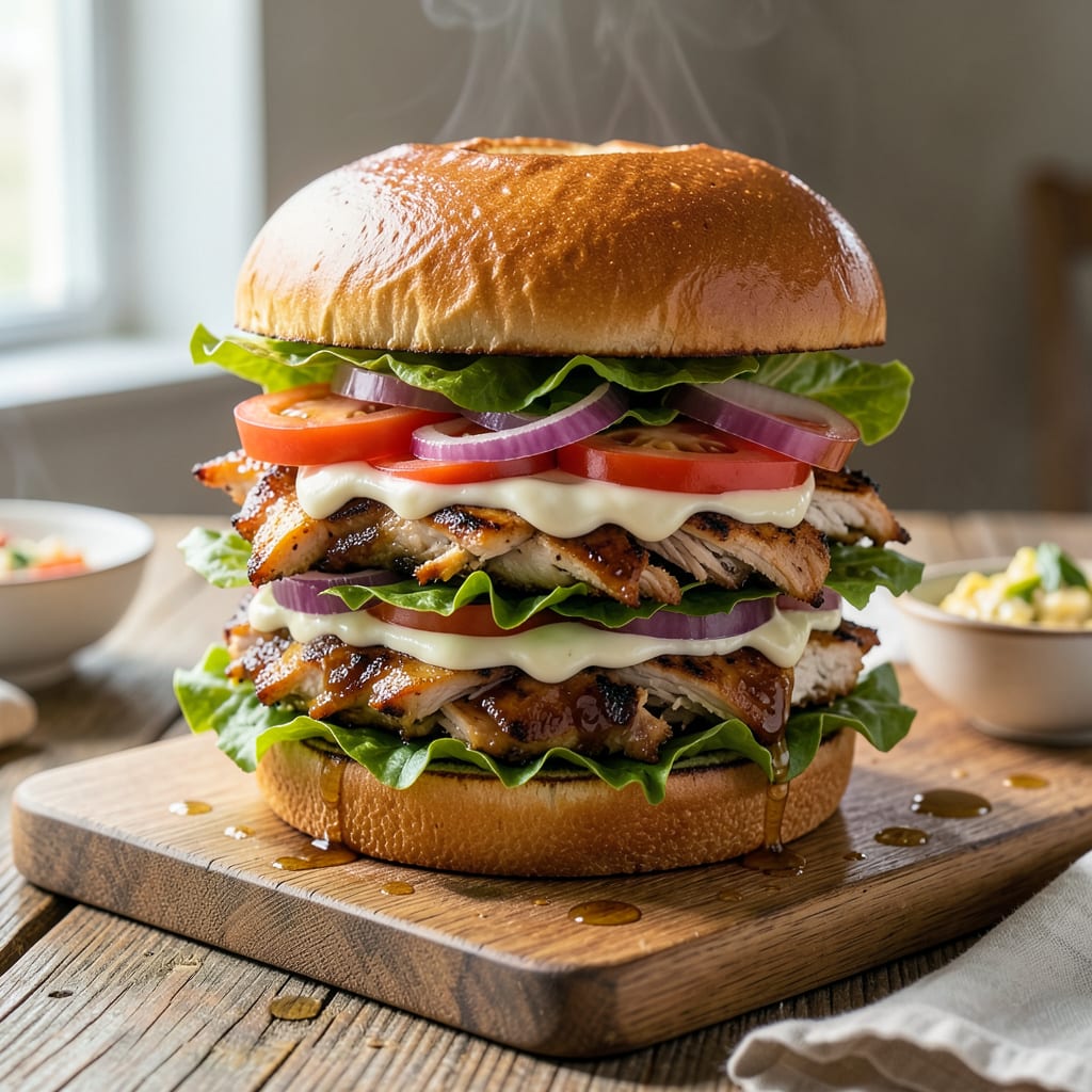 BBQ Chicken Salad Sandwich Recipe: Smoky Crunch in Every Bite example with annotations