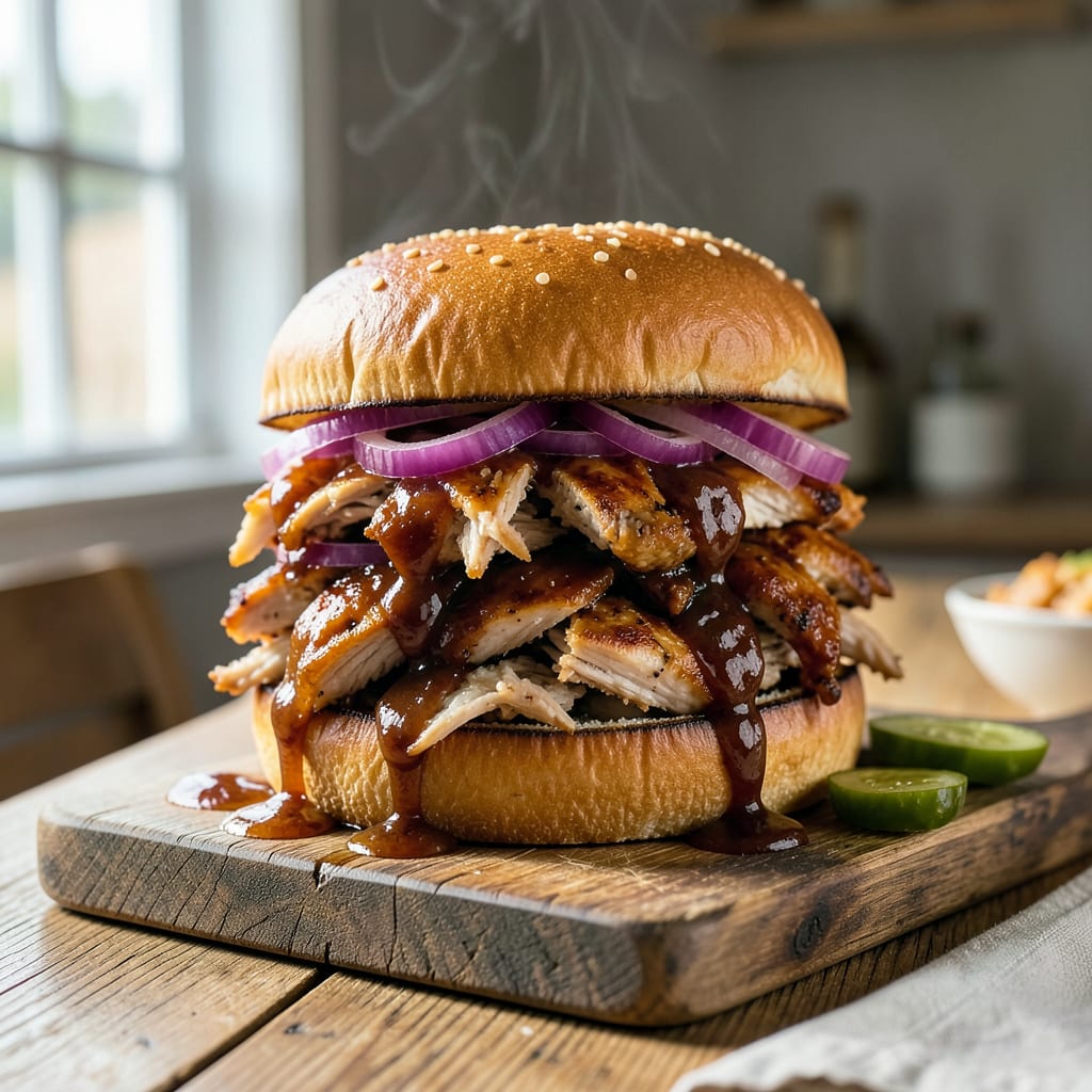 Complete bbq chicken sandwich recipe crockpot overview image