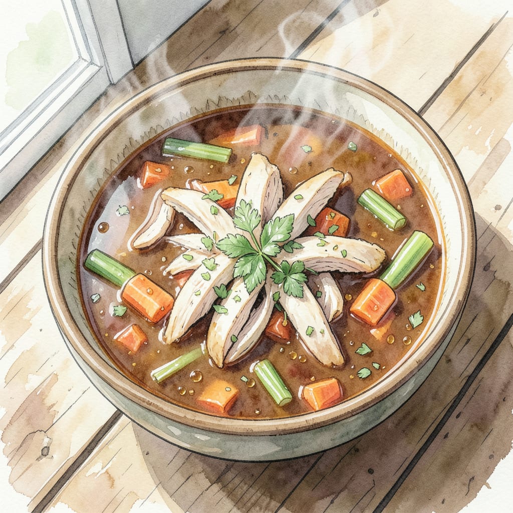 BBQ Chicken Soup Recipe: Hearty Comfort in a Bowl illustration with key details