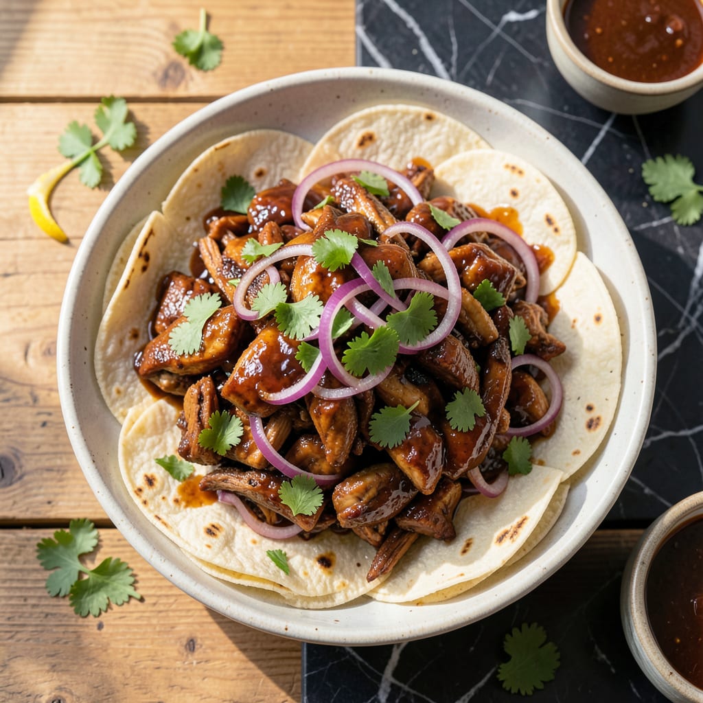 Visual representation of BBQ Chicken Taco Recipe: Smoky Charred Flavors in Every Bite