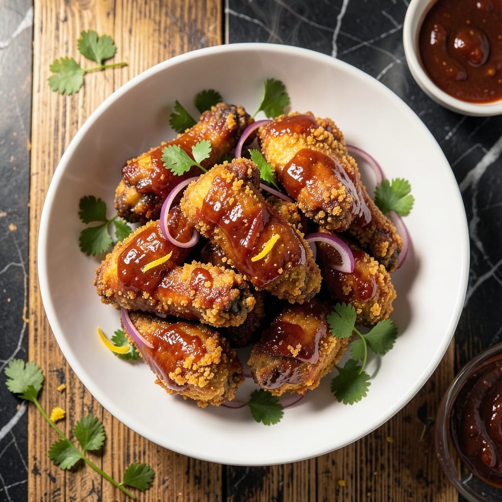 BBQ Chicken Wings Recipe Fried: Extra Crispy With Sticky Glaze
