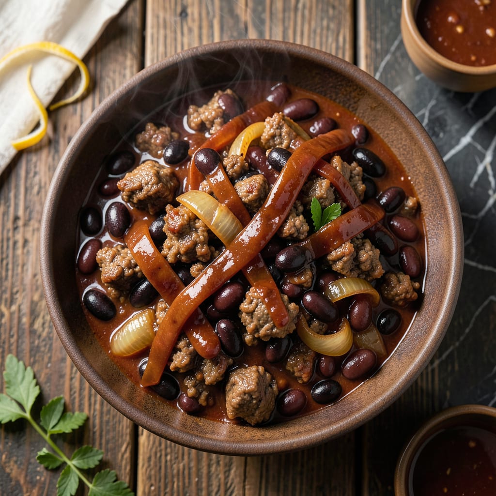 BBQ Chili Recipe: Smoky Depth and Bold Spice in Every Bowl illustration with key details
