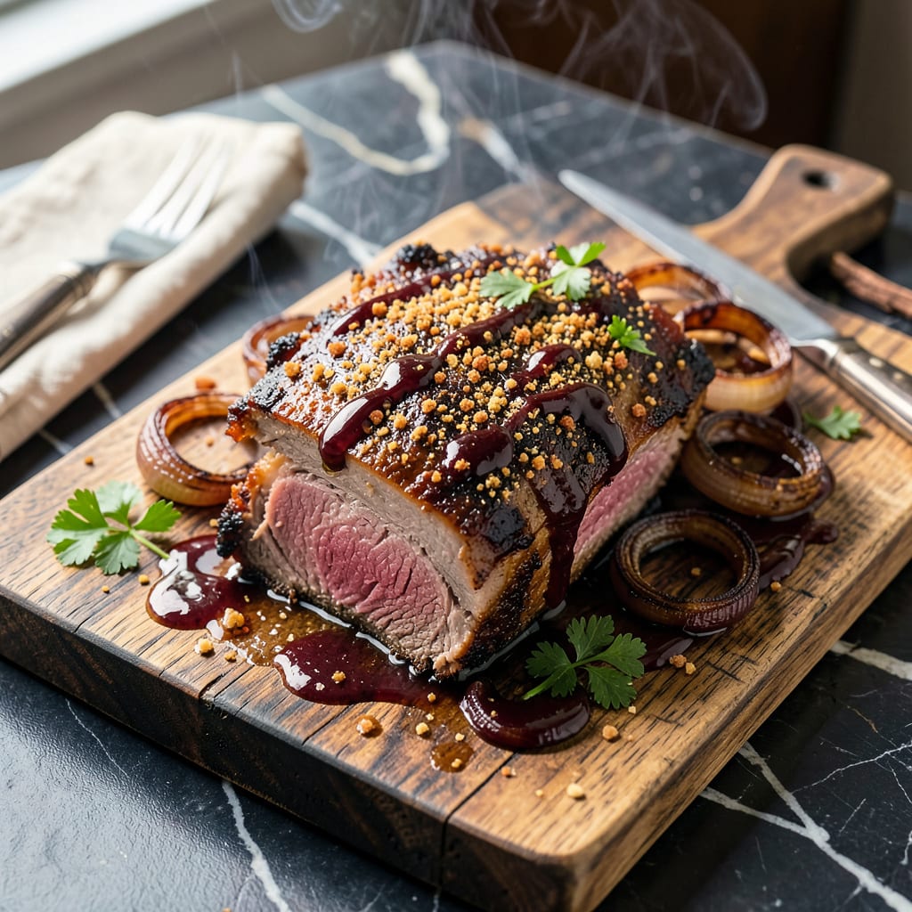 bbq corned beef brisket recipe example with annotations