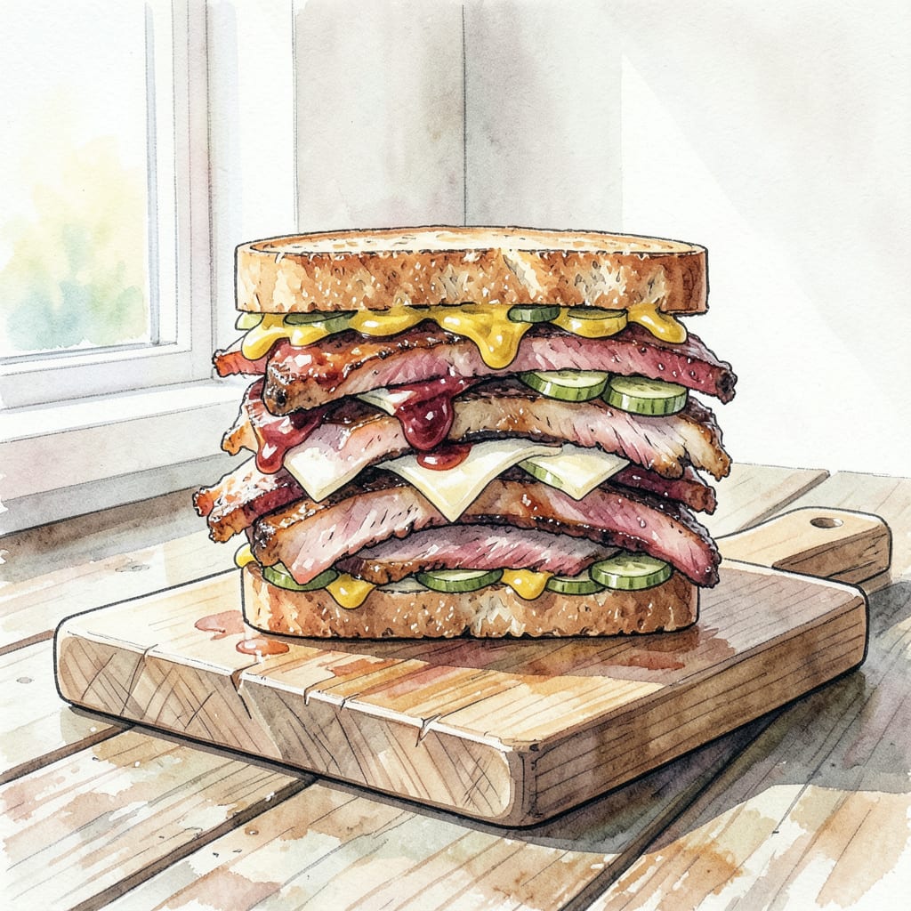 BBQ Cuban Sandwich Recipe: Pressed to Perfection with Caramelized BBQ Flavors illustration with key details