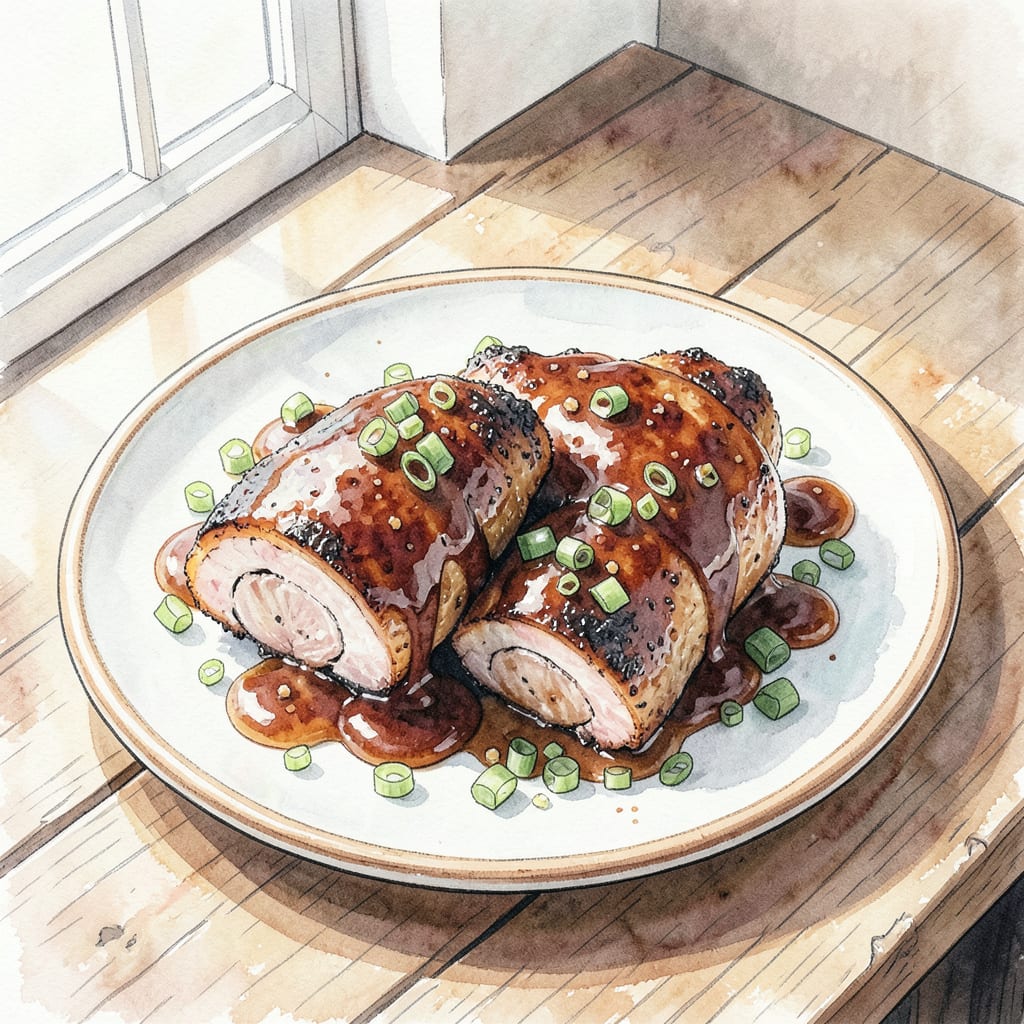 BBQ Duck Breast Recipe: Pan Seared Perfection with Sweet Glaze illustration with key details