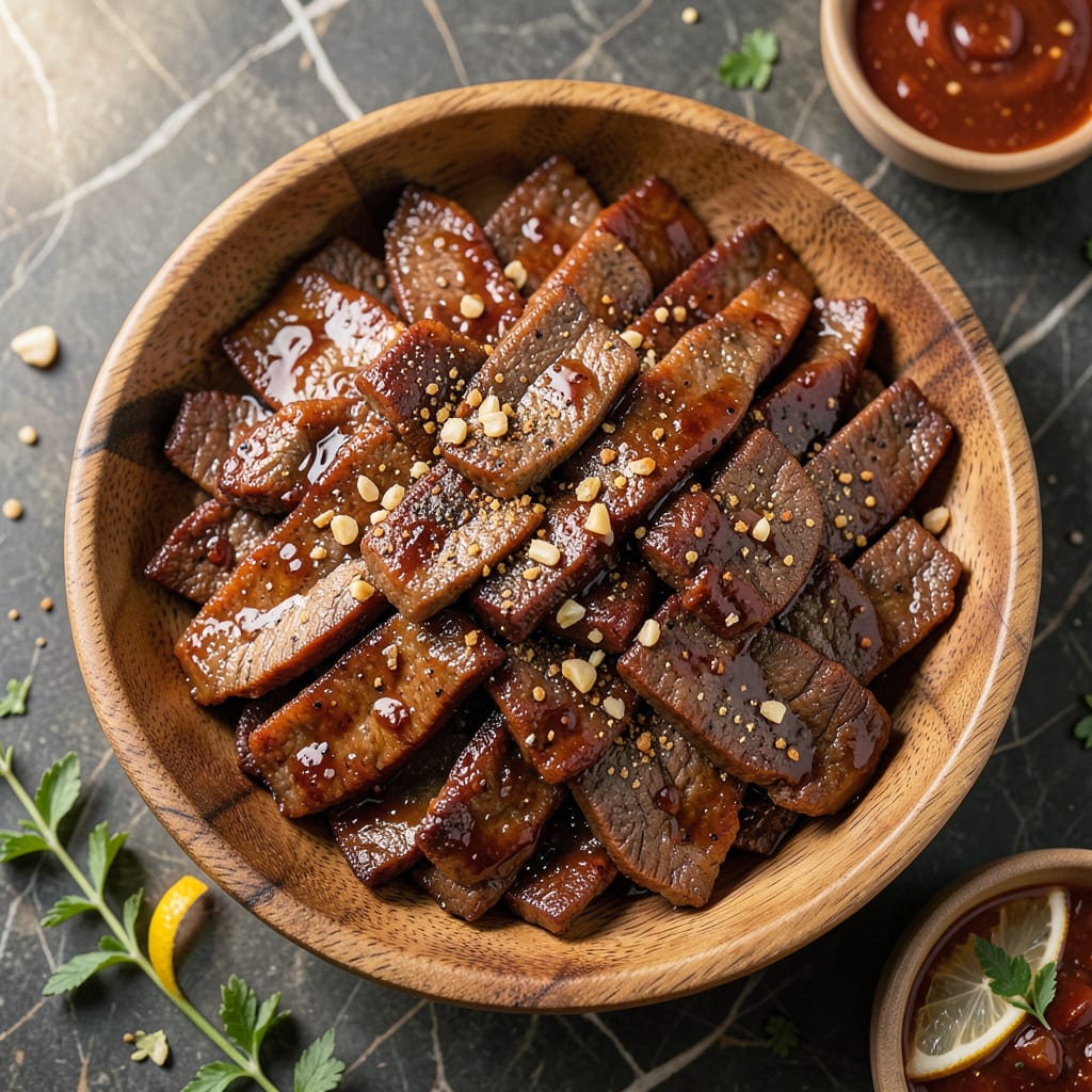 BBQ Flavored Beef Jerky Recipe: Smoky Chew in Every Strip example with annotations