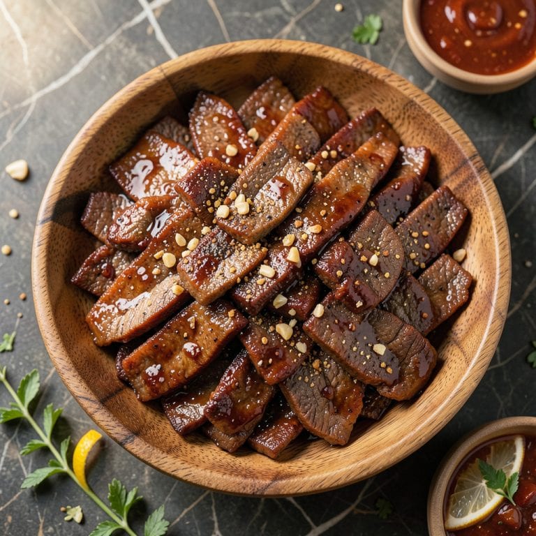 BBQ Flavored Beef Jerky Recipe: Smoky Chew in Every Strip example with annotations