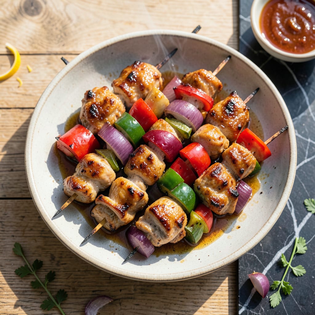 Visual representation of BBQ Grilled Chicken Kabobs Recipe: Skewered Smoky Sweetness