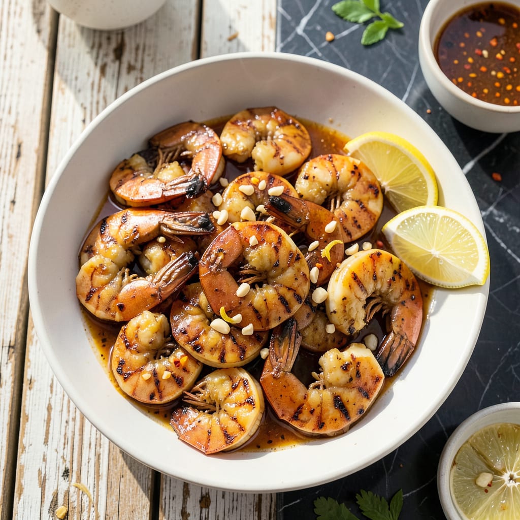 BBQ Grilled Shrimp Recipe: Zesty Citrus and Garlic Infusion example with annotations