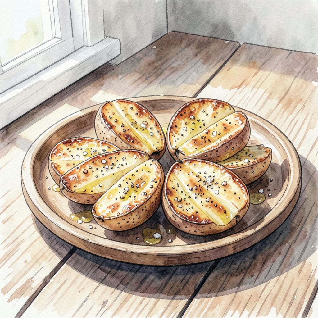 BBQ Hasselback Potatoes Recipe: Crispy Edges and Smoky Flavor illustration with key details