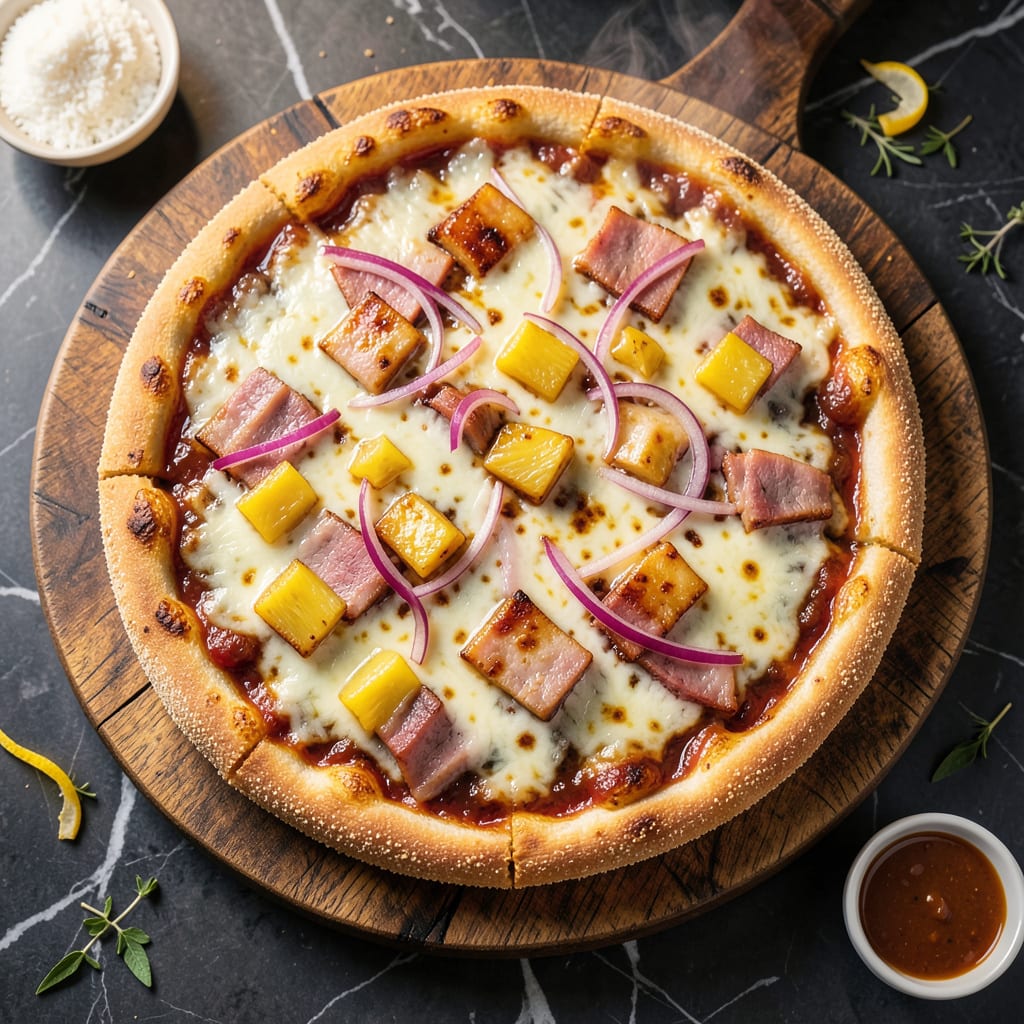 Visual representation of BBQ Hawaiian Pizza Recipe: Sweet and Savory Tropical Twist