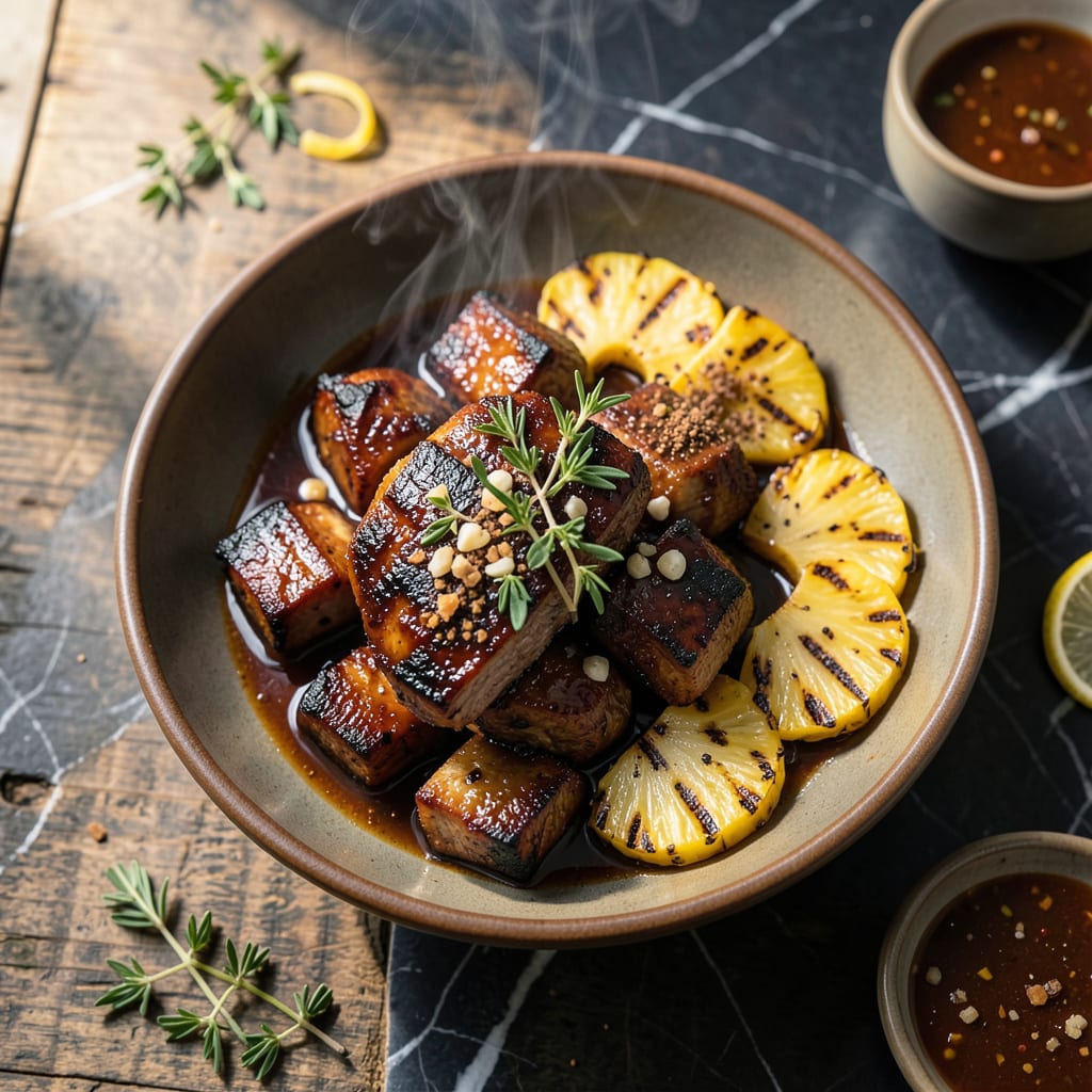BBQ Jerk Pork Recipe: Smoky Caribbean Spice with Charred Edges illustration with key details