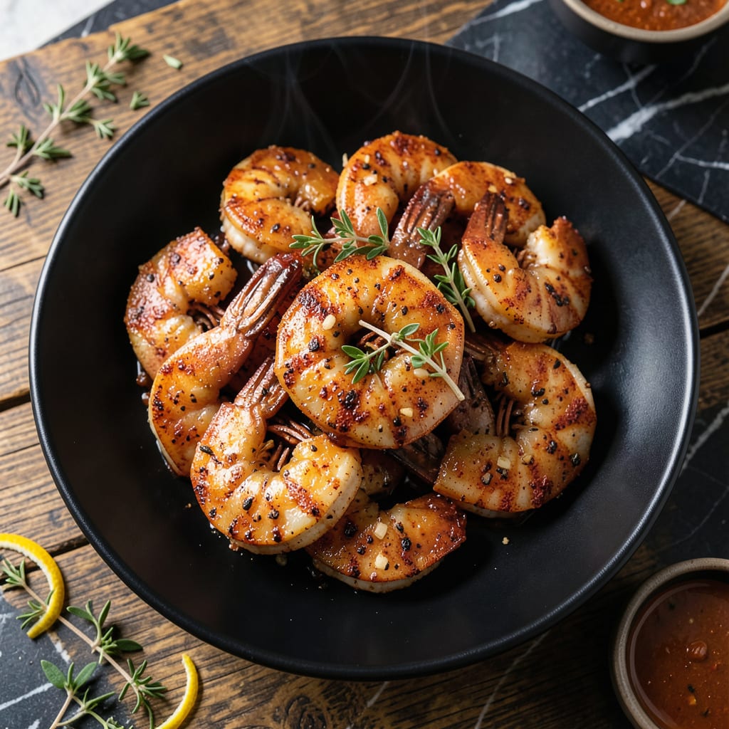 BBQ Jumbo Shrimp Recipe: Smoky Spiced Gulf Coast Delight illustration with key details