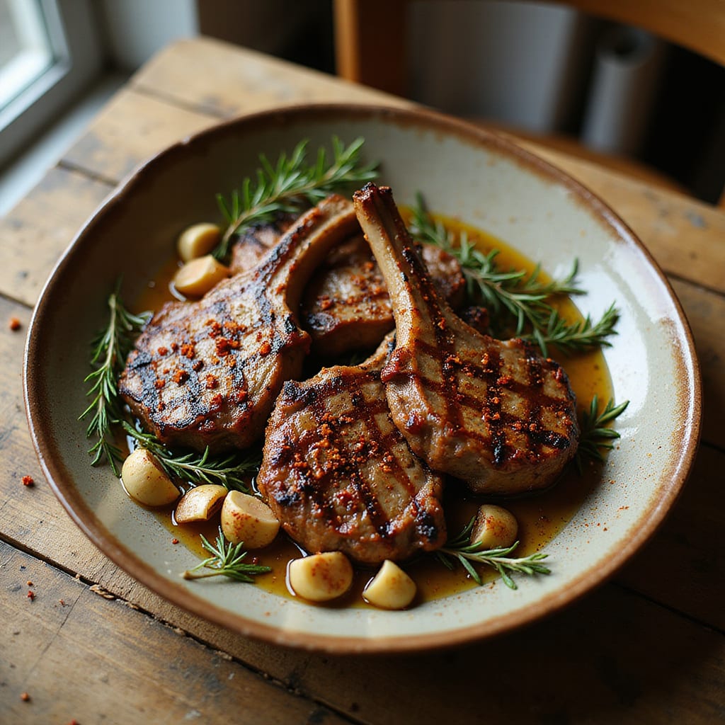BBQ Lamb Chops Recipe Grill: Tender & Charred Perfection illustration with key details
