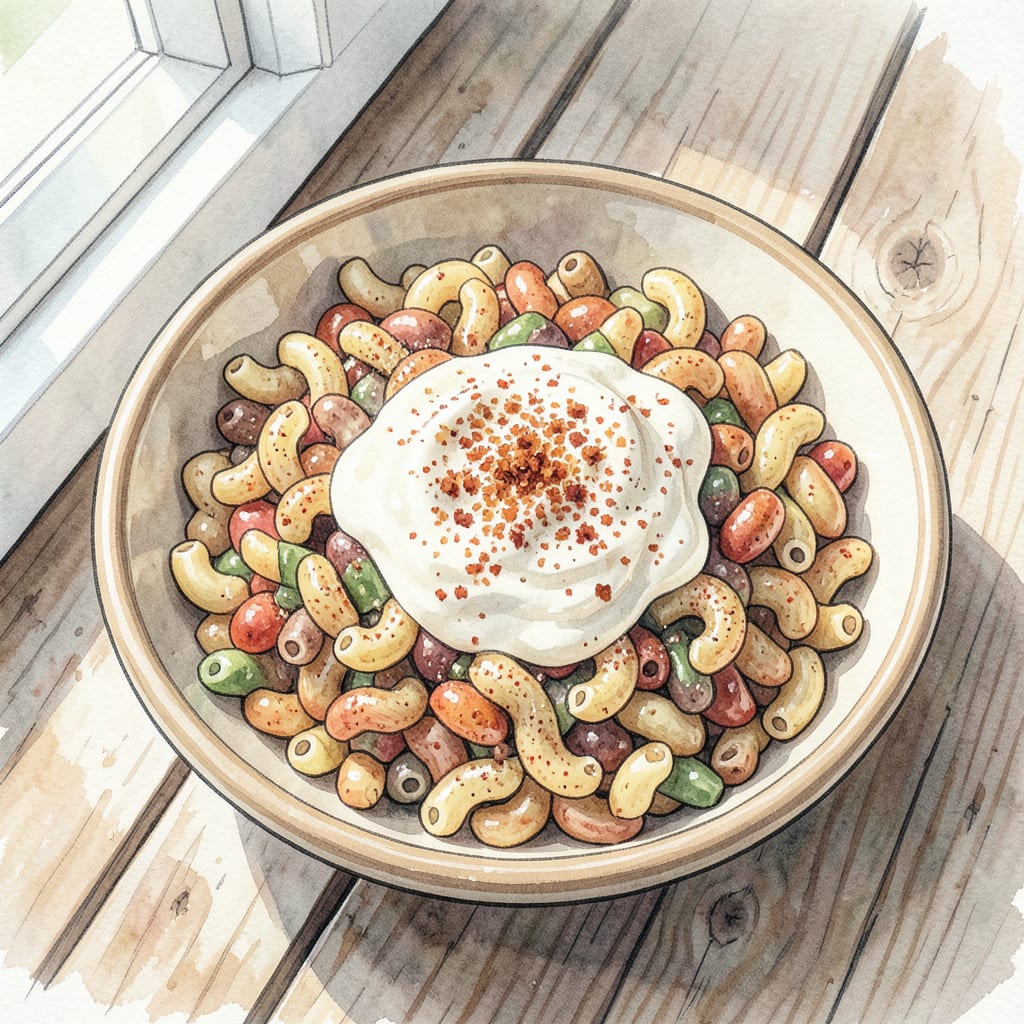 BBQ Macaroni Salad Recipe: Creamy Summer Side Dish example with annotations