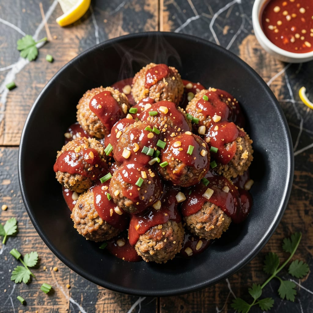 BBQ Meatball Recipe With Chili Sauce: Smoky Spiced Bites With Tangy Kick detailed visual guide