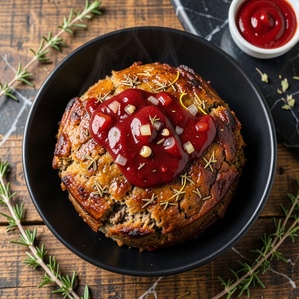 BBQ Meatloaf Recipe: Smoky Glaze Over Juicy Slices example with annotations