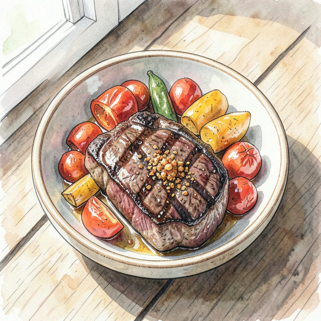 BBQ New York Strip Recipe: Steakhouse Quality Grilled Perfection illustration with key details