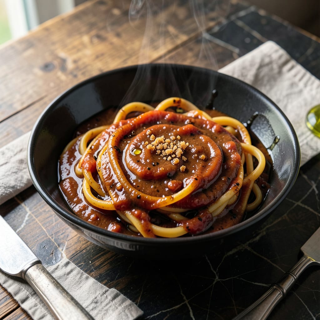 BBQ Pasta Sauce Recipe: Smoky Sweetness for Hearty Noodles illustration with key details