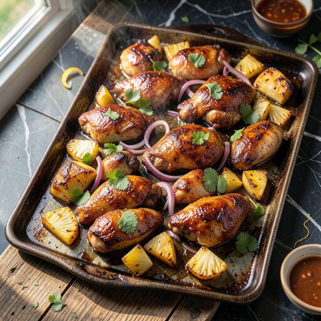 Comprehensive bbq pineapple chicken sheet pan recipe visual reference
