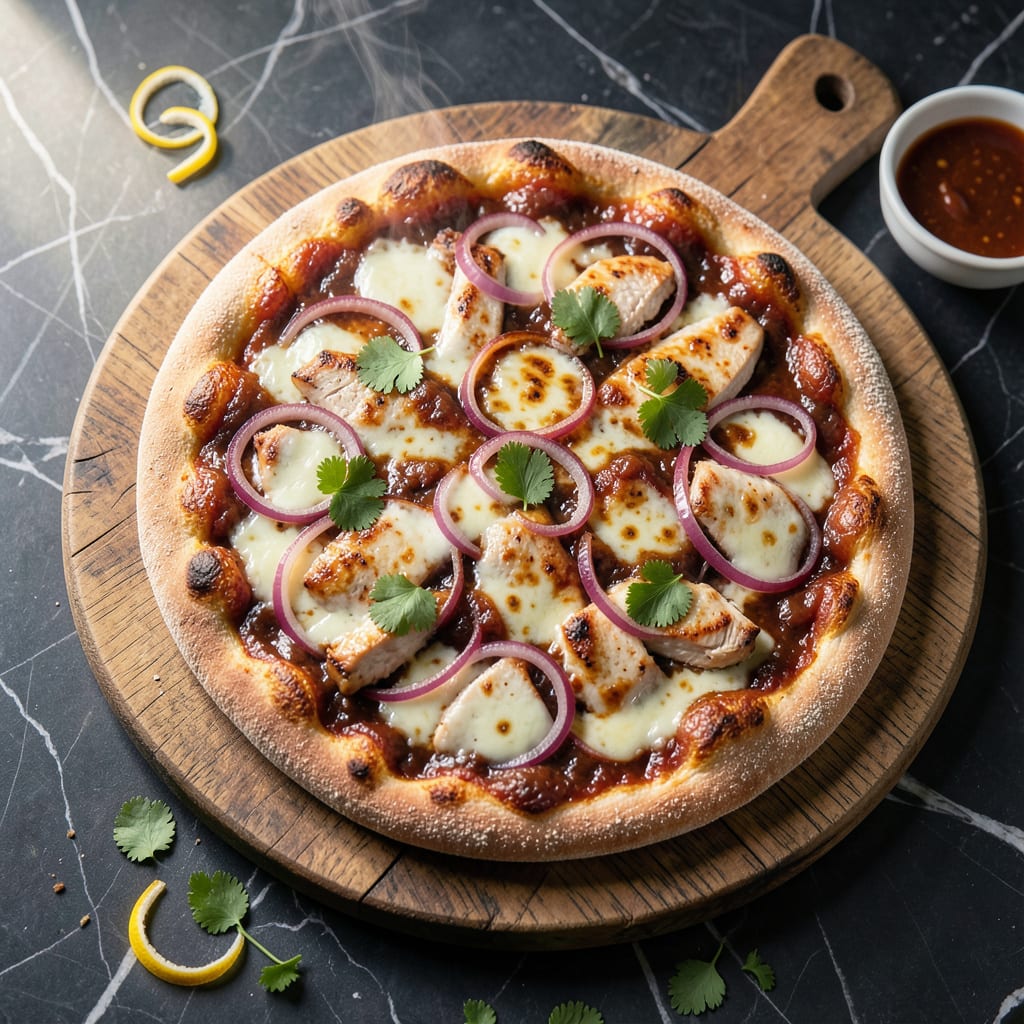 Visual representation of bbq pizza recipe