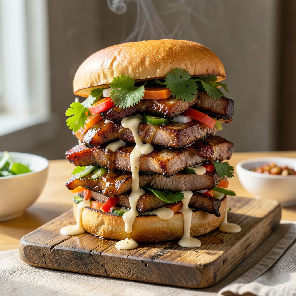 Comprehensive BBQ Pork Banh Mi Sandwich Recipe: Vietnamese Fusion in a Crusty Roll visual reference