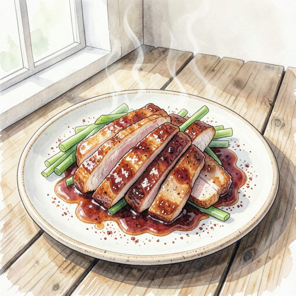BBQ Pork Belly Strips Recipe: Unbelievably Tender and Crispy illustration with key details