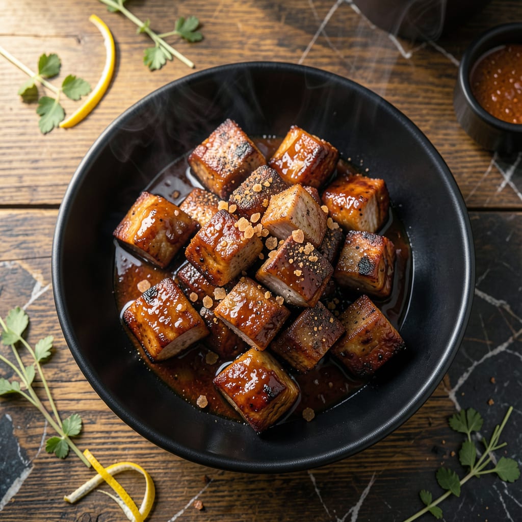 BBQ Pork Bites Recipe: Smoky Sweetness in Every Bite illustration with key details
