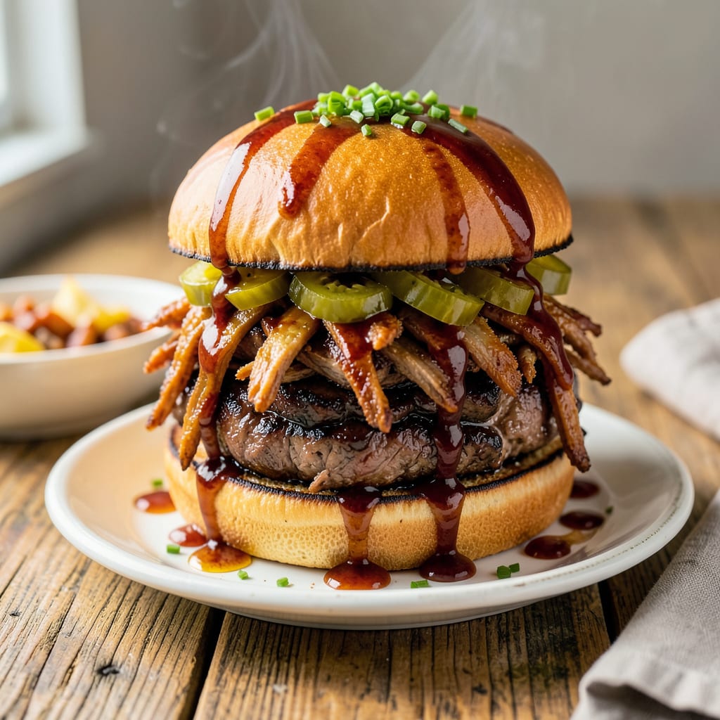 Complete BBQ Pork Burger Recipe: Smoky Sweetness Stacked High overview image