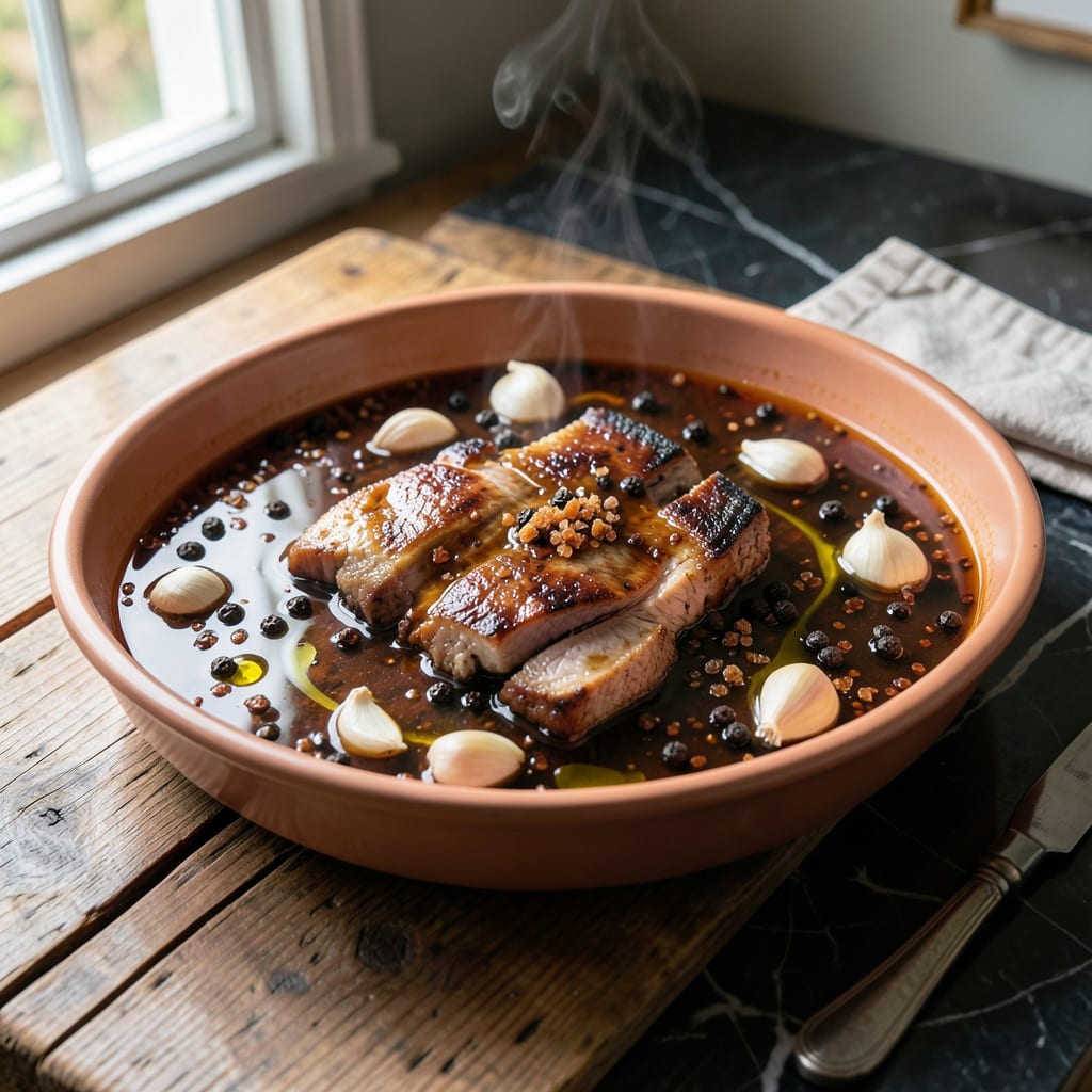 bbq pork chop brine recipe illustration with key details