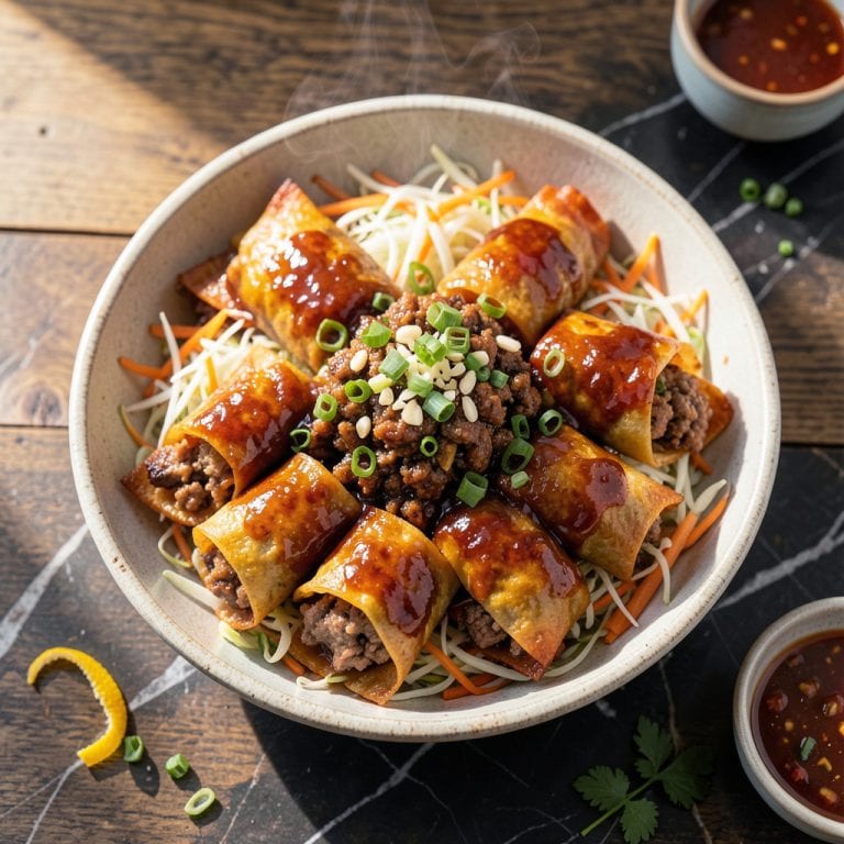 Visual representation of BBQ Pork Egg Roll Recipe: Crispy Wrappers With Smoky Sweet Filling