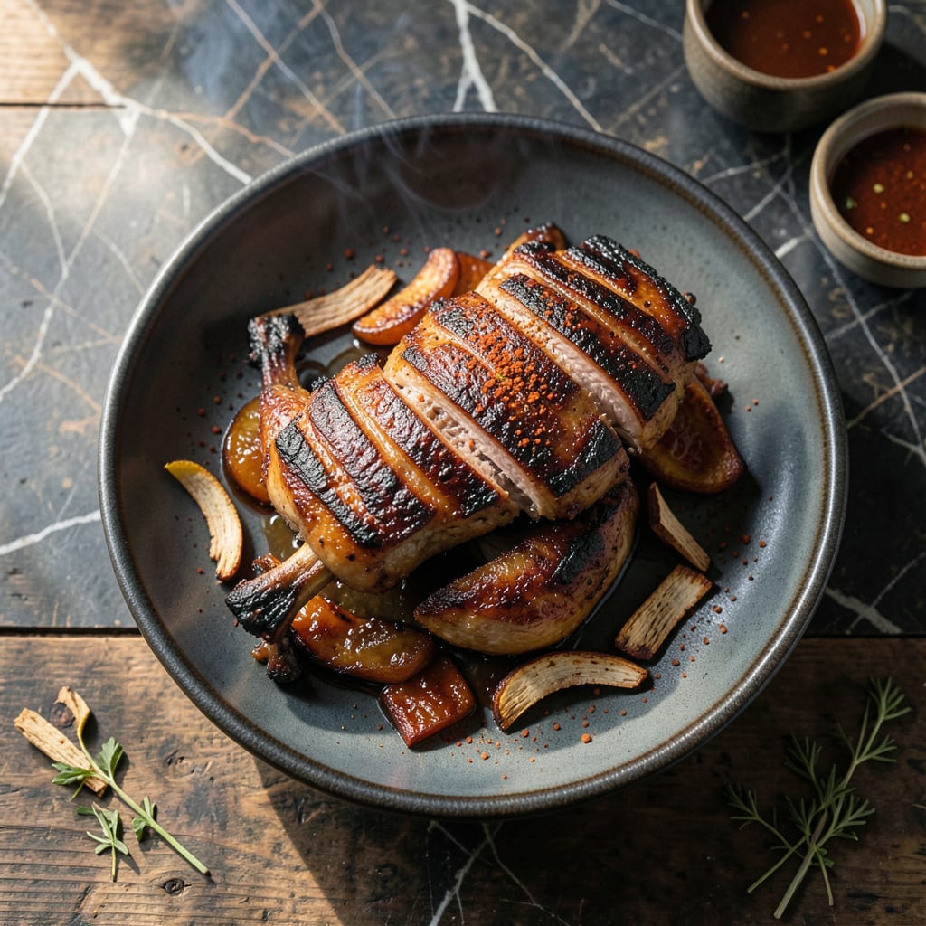 Visual representation of BBQ Pork Leg Recipe: Applewood Smoked with Crispy Bark