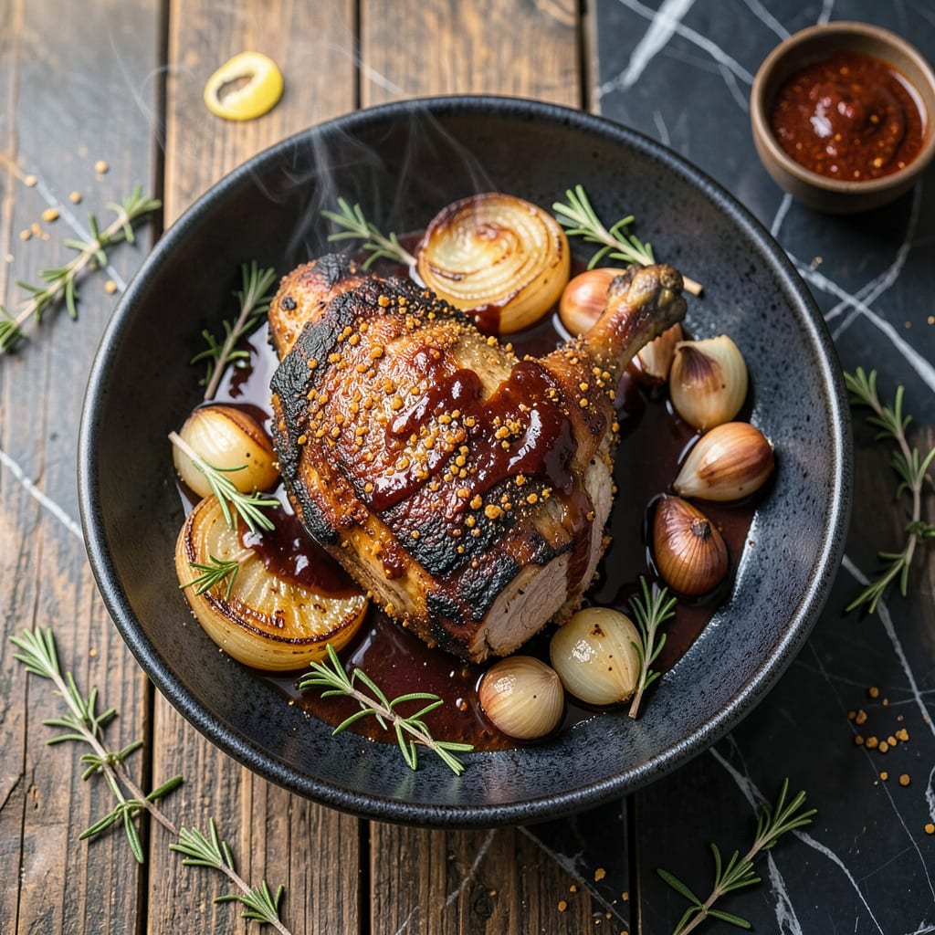 Complete BBQ Pork Leg Roast Recipe: Slow Smoked Fall Off The Bone Succulence overview image