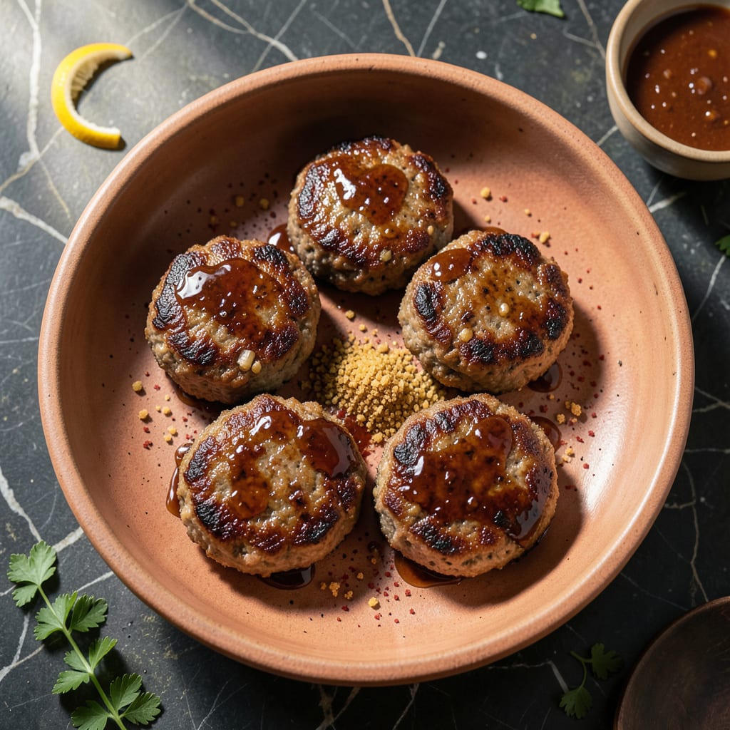 BBQ Pork Patty Recipe: Smoky Grill Marked Juiciness example with annotations