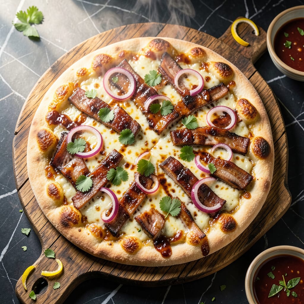 Visual representation of BBQ Pork Pizza Recipe: Tangy Pulled Pork on Charred Crust