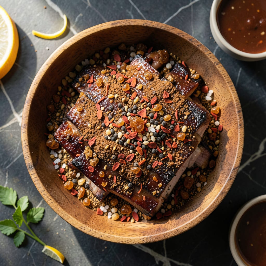 Visual representation of bbq pork ribs dry rub recipe