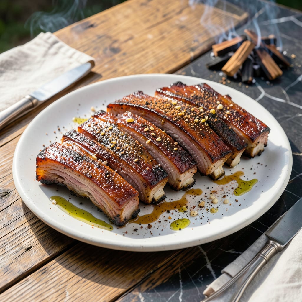 BBQ Pork Ribs Recipe Grill: Smoke Kissed Fall Off The Bone Tenderness detailed visual guide