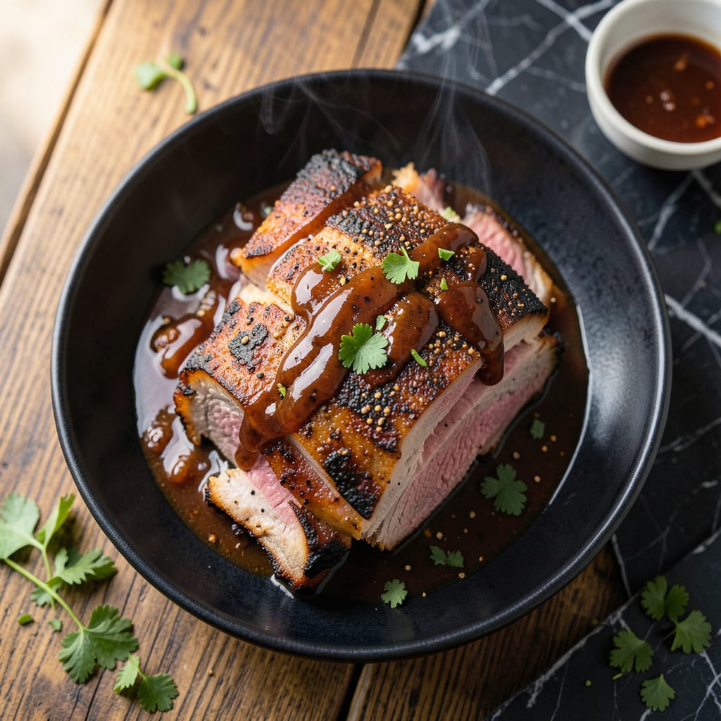 BBQ Pork Roast Recipe: Vinegar Kissed Slow Cooked Tenderness example with annotations