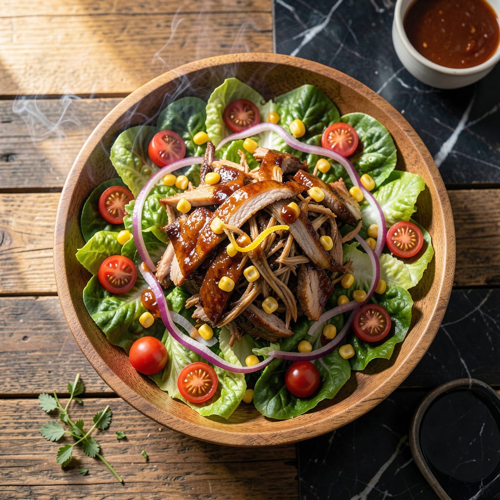 BBQ Pork Salad Recipe: Smoky Sweet Crunch in Every Bite example with annotations