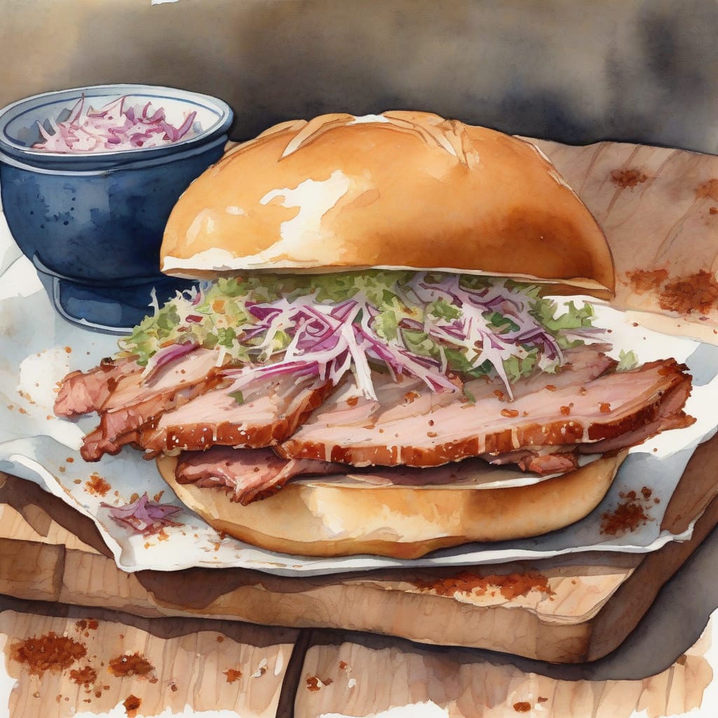 BBQ Pork Sandwiches Recipe: Tender Filling and Crunchy Slaw example with annotations