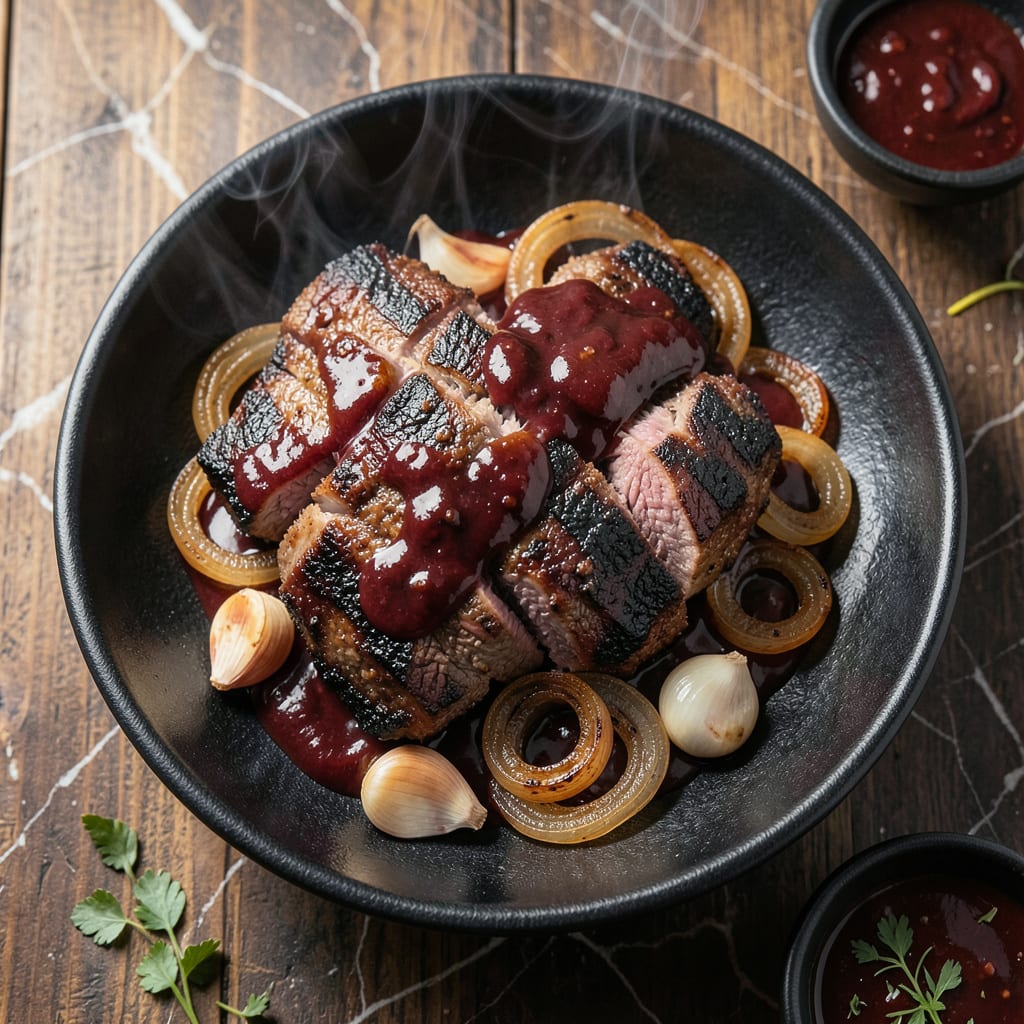 BBQ Pork Steak Recipe: Char Sear Sweetness With Spice Rub Depth illustration with key details