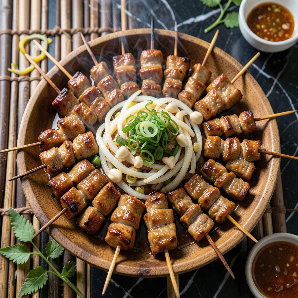 Complete BBQ Pork Stick Filipino Recipe: Street Food Skewers With Sweet Glaze overview image