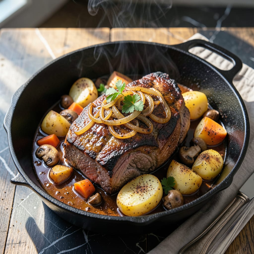 Complete bbq pot roast recipe overview image