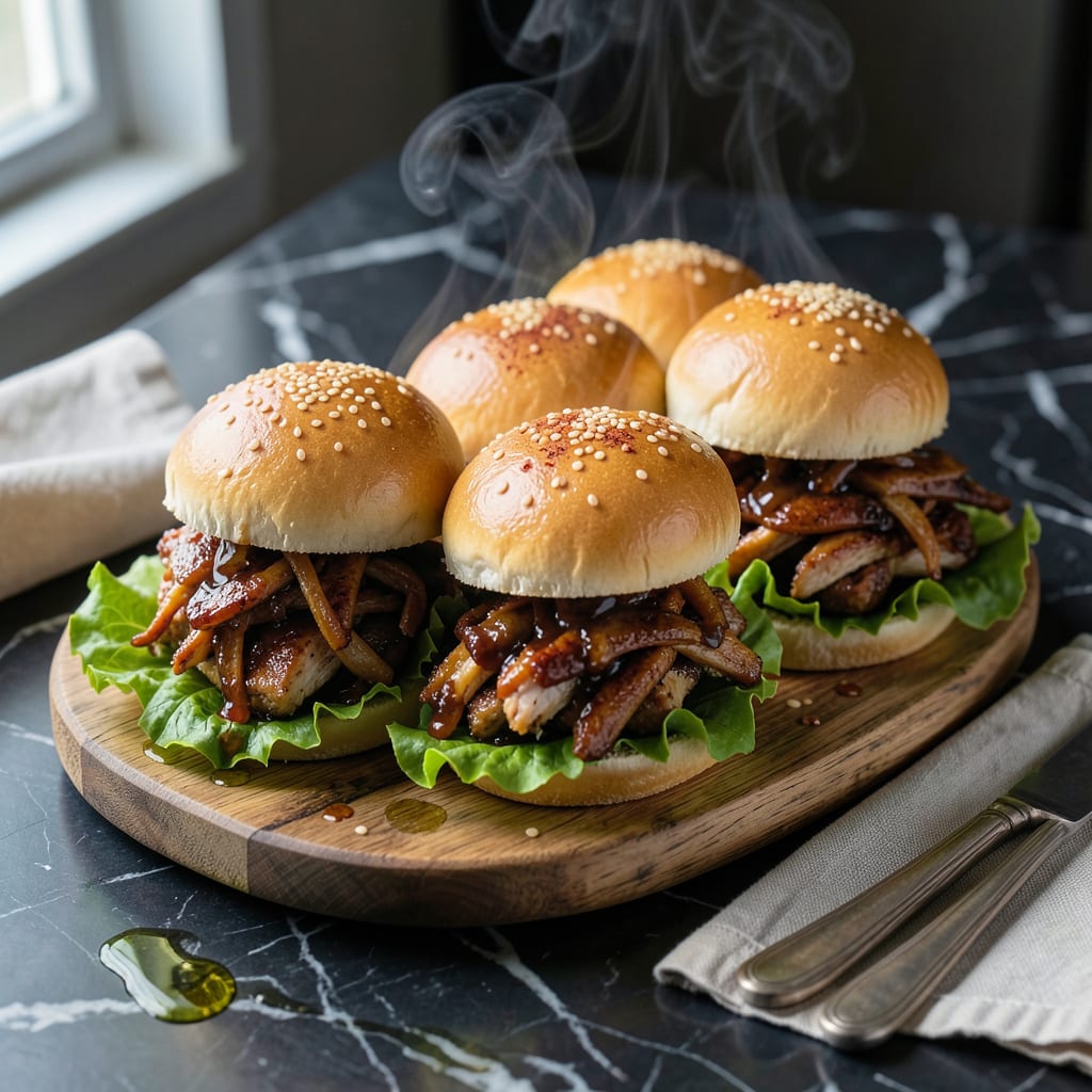 Complete BBQ Pulled Chicken Sliders Recipe: Mini Buns With Smoky Sweet Shreds overview image